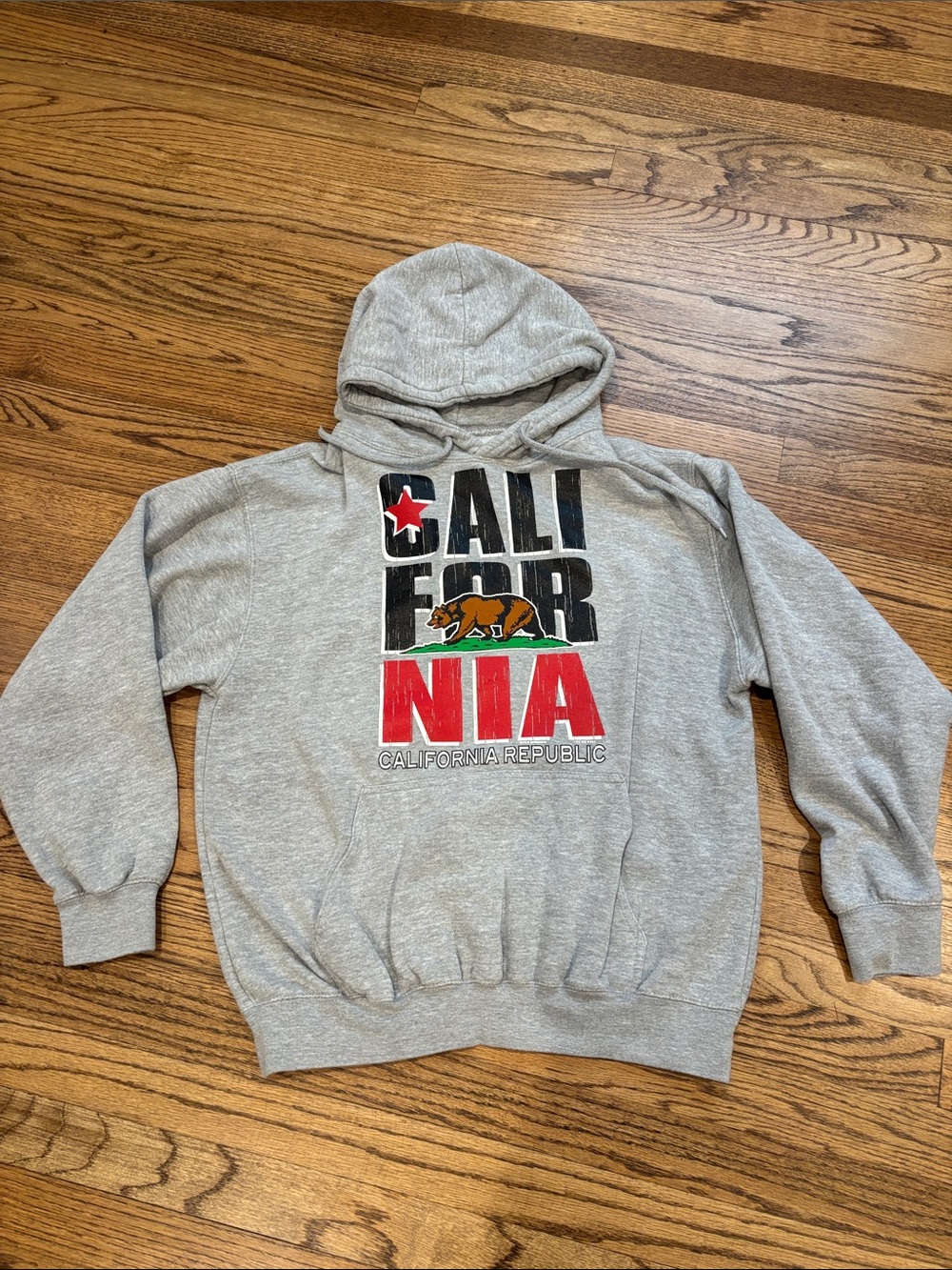 California Republic Gray Graphic Hooded Sweatshirt